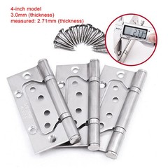 4 Inches Door Hinges, Non-Mortise Stainless Steel Door Hinges with Door Stoper