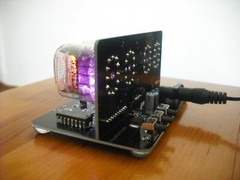 Nixie Tube clock with IN-12 Tube LED RGB Backlight Black PCB