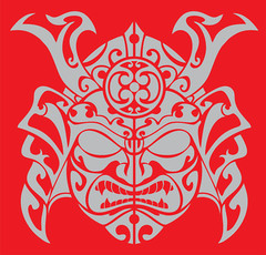 Samurai Mask Vinyl (new) Sticker Decals