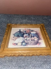 Vintage 1981 Homco Wall Art Ken Forrest «Fresh From The Farm» 13×11 In Farmhouse