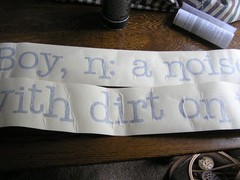 DCWV Home Removable Vinyl Wall Art «BOY, N: A NOISE WITH DIRT ON IT.» Black~NIP!