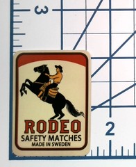 Vintage Rodeo Safety Matches Made in Sweden Vinyl Sticker Retro Cowboy Decal