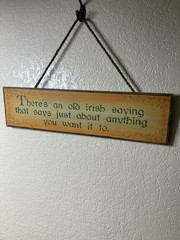 Irish Hanging Sign Wood 20” X 5” “Old Irish Saying” St. Patrick’s Day Decor