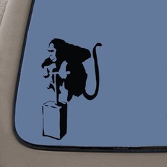 CMI DD028 Banksy Dynamite Monkey Inspired Decal Sticker | 7.5-Inches by