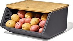 Produce Saver Root Veg Bin with Lid 5 lb Capacity Stackable Storage Container