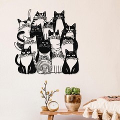 So Many Cats Metal Wall Art Hanging Cat Decor for Home Living Room Bedroom