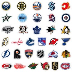 33 Pcs Stickers Hockey All NHL Teams LOGO Fridge Luggage Auto Car Laptop Vinyl