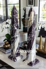 Calcutta Viola Marble Obelisk – Premium Violet Marble Decorative Column Decor