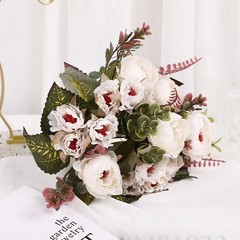A bouquet of European-style faux peony simulation flowers for home decor