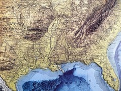 Real 3D raised relief map of the United States – with touchable mountain peaks.