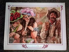 1981 Paper Print of Jack Roberts Saloon Artwork «Here’s To Class» 20×16 #S