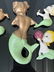 Vintage Mermaid Ceramic Wall Decor Set of 5 Pieces