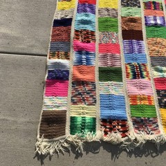 Vintage Handmade Crochet Bumpy Granny Square Multi Color 53 x 82 Afghan – Nice!