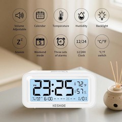 Battery Operated Digital Clock: Cordless Small Alarm Clock for Bedroom Travel…
