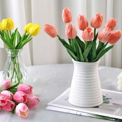 10Pcs Artificial Tulips Latex Fake Flower Bouquet Real Touch Wedding Party Decor