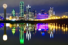 Downtown Dallas Texas Skyline Reflections Photo Art Print Poster 24×36 inch