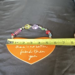 Sandra Magsamen Friendship Quote Heart Hanging Plaque, Orange Ceramic/Metal 7×5