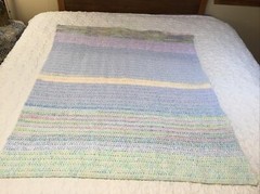 Handmade Afghan Crocheted Throw Baby Blanket Multi Colors Rectangle 56 x44