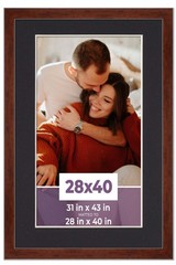 28×40 Frame Walnut With Black Picture Mat For 28×40 Photo – Walnut 31×43 Frame T