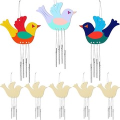 8 Pcs Bird Wooden Wind Chime Crafts Mother’s Day Crafts for Kids to Make, Spring