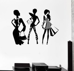 Beautiful Style Fashion Girl Room Shopping Art Wall Sticker Vinyl Decal (ig2039)