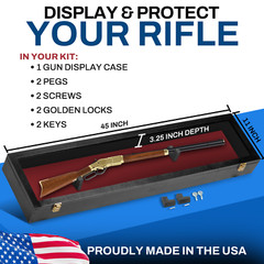 Rifle Gun Display Case Cabinet Wall Rack Replica Airsoft Civil War / USA MADE!