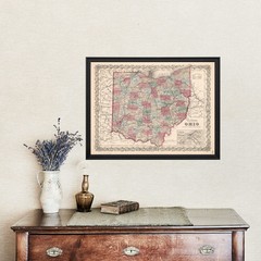Old Map of Ohio 1861 – Vintage Ohio Art