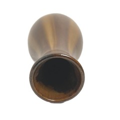 Brown and Caramel Striated Ceramic Bud Vase