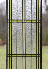 10″ x 35.25″ Handcrafted Ginkgo stained glass window panel