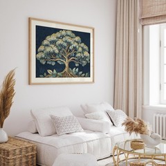 Morris Style Tree Poster, Vintage Forest Wall Art Decor