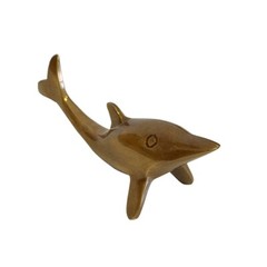 5″ Antiqued Solid Brass Dolphin Paperweight, Dolphin Figurine