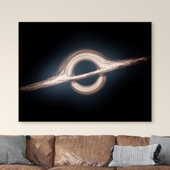 Black Hole Outer Space Planets Moons Canvas Wall Art Print