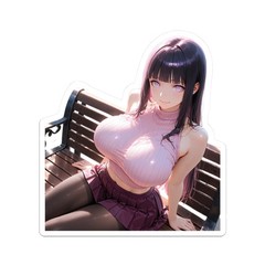 Cute Anime Waifu Sticker (BuyMoreFromMyShopSaveMore) Hinata Fan Art