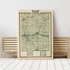 Old Map of La Salle County, IL 1876 – Vintage Illinois Art