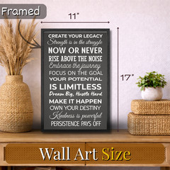 Create Your Legacy Motivational Wall Art Framed Poster 11×17 Office Home Decor