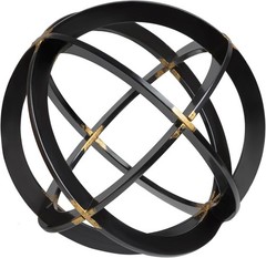 Decorative Sphere for Home Decor – Black & Gold, Hand Painted,Modern Decorative