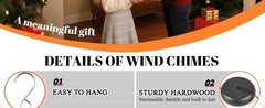 Customizable Memorial Wind Chime – Outdoor Bereavement with Removable Charms,