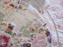 Shabby Chic Style Broken China Mosaic Dessert Platter
