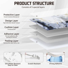 11.8×23.6in Waterproof Marble Peel&Stick Backsplash Tile Wall Panels for Kitchen
