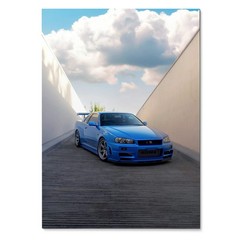 Nissan R34 GTR Skyline High Resolution Car Poster #037