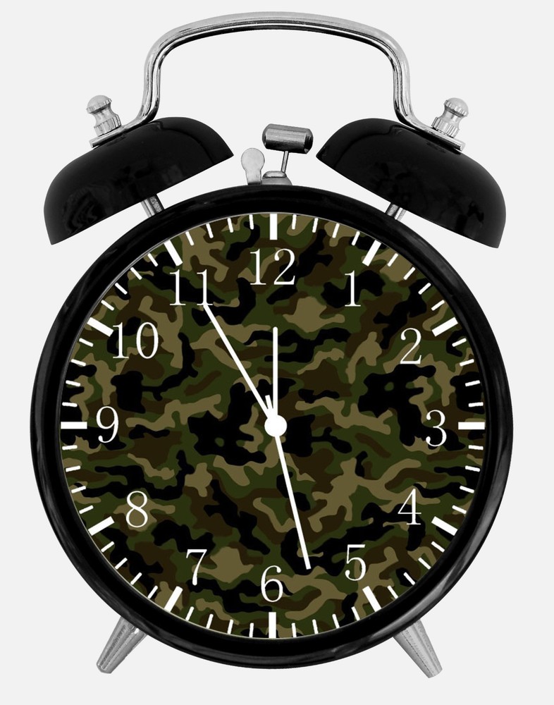 Military Camouflage Alarm Desk Clock 3.75″ Home or Office Decor Y52 Nice Gift