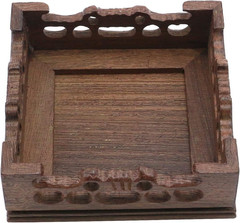 Traditional Craft Wooden Base Wood Display Stand Oriental Square Shape Pedestal