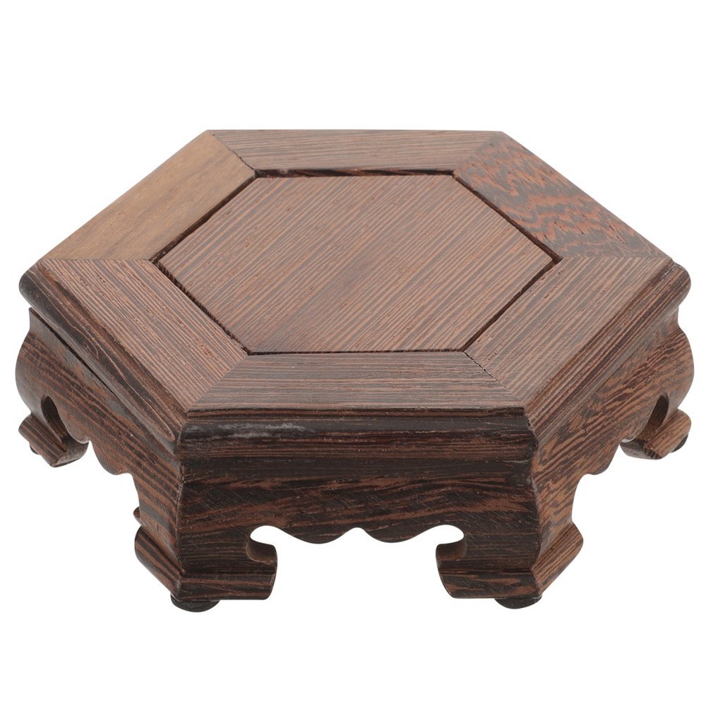 Hexagon Display Base Hexagonal Pedestal Farmhouse Wood Stand Racks