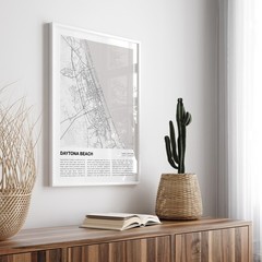 Daytona Beach City Map Print, Florida Travel Poster, Modern Map, Wall Decor Art