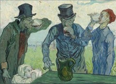 Vincent van Gogh «The Drinkers» 3.5 x 2.5 in. Metal w/ full back magnet