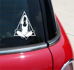 YOGA WOMAN SUKHASANA GRAPHIC DECAL STICKER ART CAR WALL