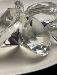 Rosenthal Cut Crystal Diamond Shape Faceted Jewels Bling Decor, 5 Pieces