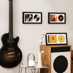 Solid Wood CD Display Frame for 1 Disc and Case, Double Groove Design for Sig…