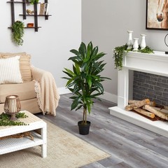48in Dracaena Silk Plant Real Touch Green