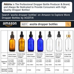 4 Pack, 2 oz Bottles with Dropper & 1 Funnel & 4 Labels – 2OZ, Amber